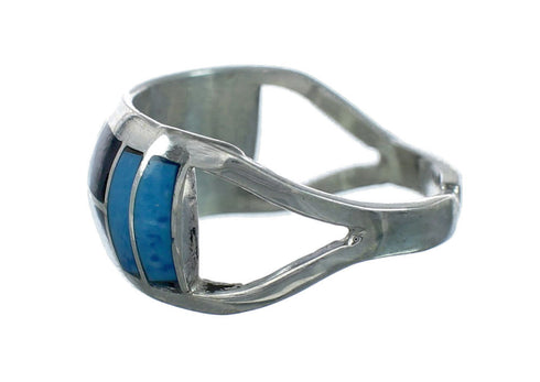 Multicolor Inlay Sterling Silver Zuni Ring Size 6 NN20592