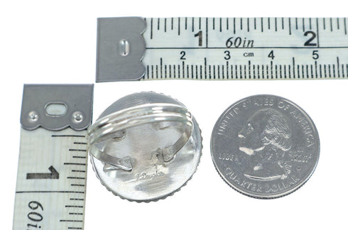 Native American Sterling Silver Multicolor Inlay Ring Size 9-1/4 NN20652