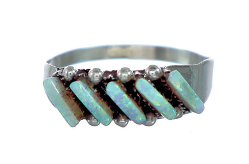 Zuni Indian Turquoise Needlepoint Jewelry Ring Size 6 NX11766