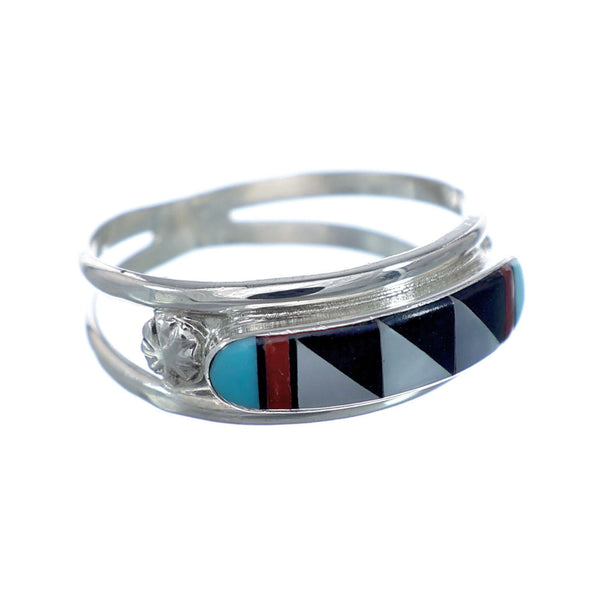 Multicolor Zuni Genuine Sterling Silver Ring Size 8-1/4 NX11748