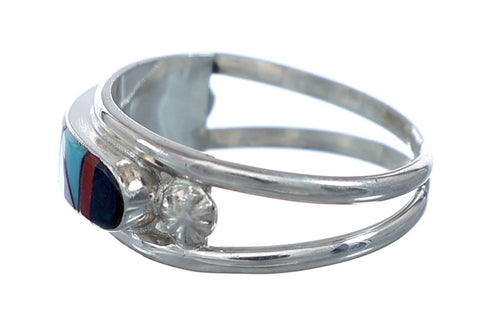 Multicolor Zuni Genuine Sterling Silver Ring Size 7-3/4 NX11750