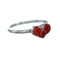 Authentic Sterling Silver Heart Inlay Coral Ring Size 6-3/4 NN20636
