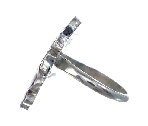 Zuni Multicolor Inlay Genuine Sterling Silver Hummingbird Ring Size 6-1/2 NN20848