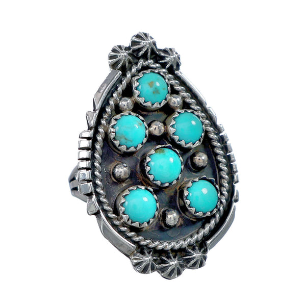 Sterling Silver Turquoise Ring Size 6-1/4 NN20776
