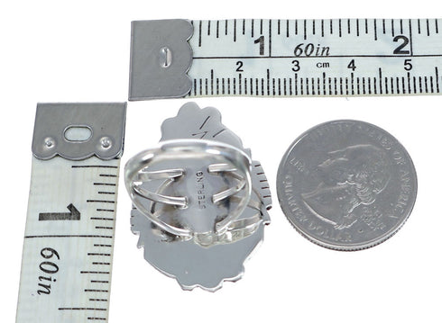 Sterling Silver Turquoise Ring Size 7-1/2 NN20778