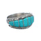 Zuni Turquoise Inlay Sterling Silver Ring Size 7-3/4 NX12340
