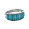 Turquoise Inlay Zuni Genuine Sterling Silver Ring Size 6-1/2 NN20827
