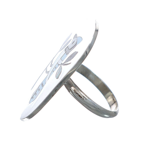 Multicolor And Sterling Silver Zuni Blue Jay Ring Size 5-1/4 NN20821