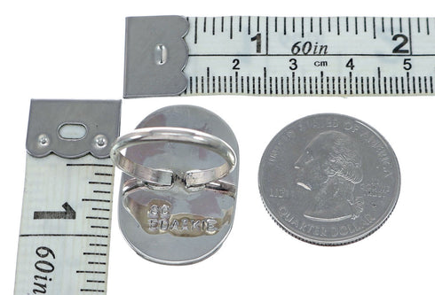 Multicolor And Sterling Silver Zuni Blue Jay Ring Size 5-1/4 NN20821