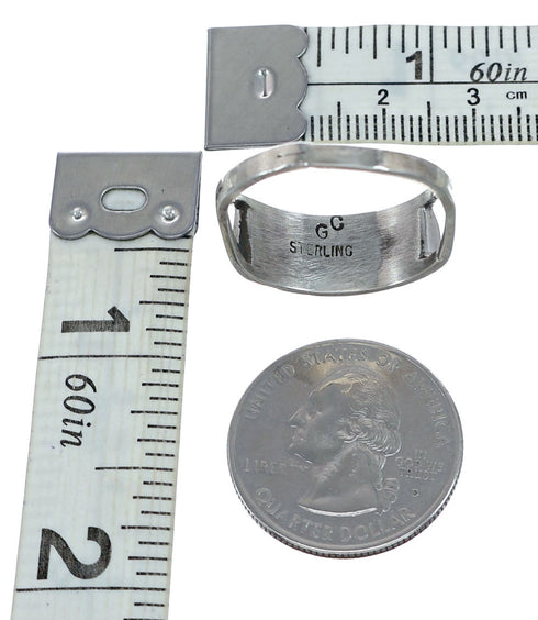 Turquoise Inlay Zuni Genuine Sterling Silver Ring Size 12 NX12328