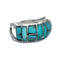 Genuine Zuni Inlay Turquoise Sterling Silver Ring Size 6 NX12332