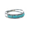 Authentic Zuni Turquoise Inlay Sterling Silver Ring Size 7-1/4 NX12378