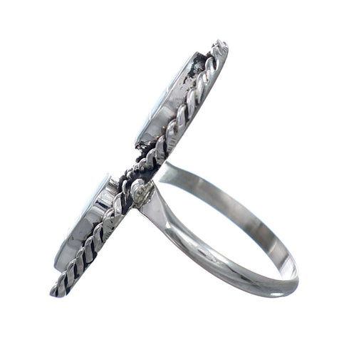 Zuni Indian Turquoise And Genuine Sterling Silver Ring Size 7-1/4 NN20816