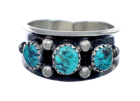 Sterling Silver Multistone Turquoise Ring Size 10 NN20762