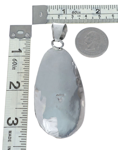 Native American Sterling Silver Turquoise Navajo Pendant NX11789