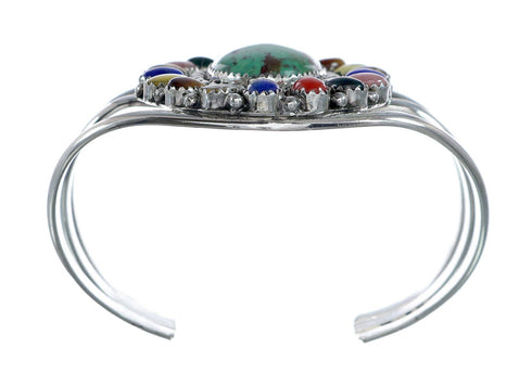 Navajo Native American Sterling Silver Turquoise Treasure Cuff Bracelet NX11783