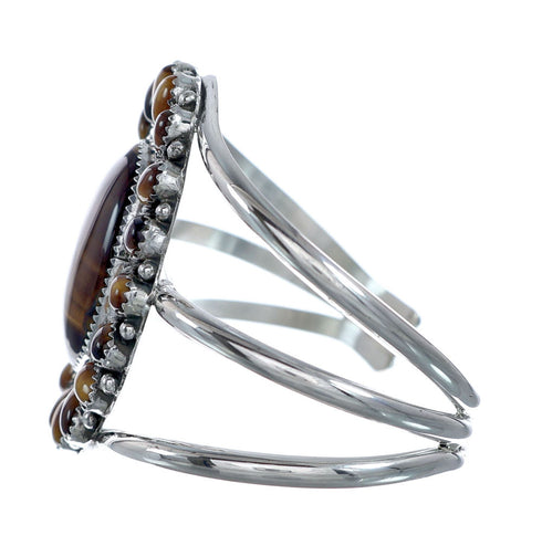 Authentic Tiger Eye Sterling Silver Navajo Cuff Bracelet NX11780