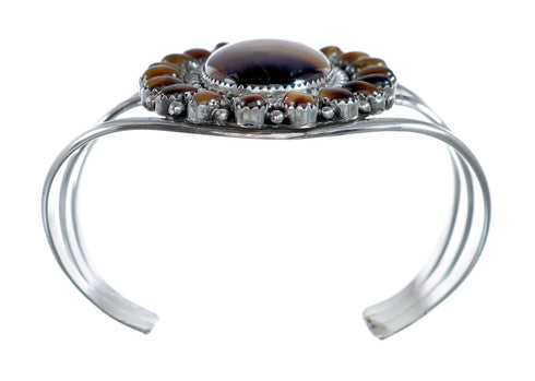 Authentic Tiger Eye Sterling Silver Navajo Cuff Bracelet NX11780