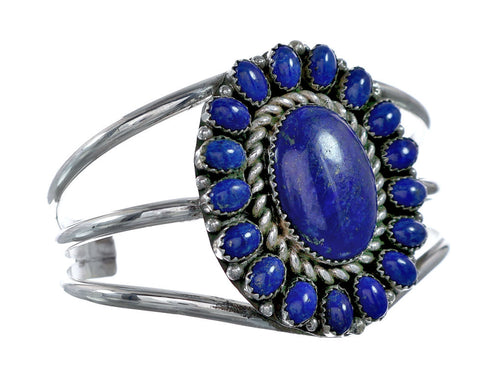Authentic Lapis Sterling Silver Navajo Cuff Bracelet NX11776