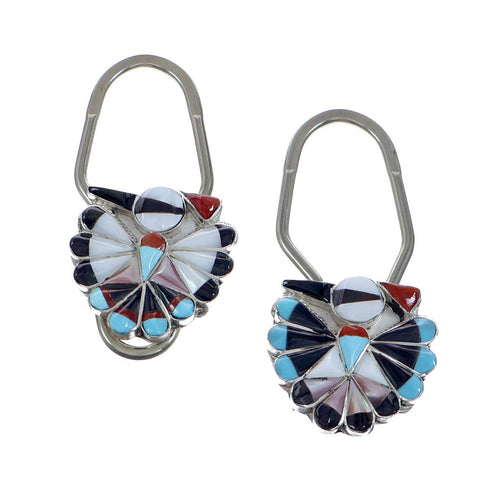 Zuni Sterling Silver Multicolor Thunderbird Key Chain NX11794