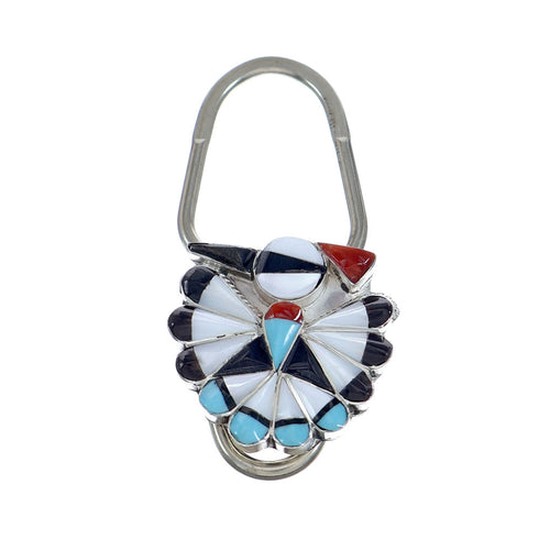Zuni Sterling Silver Multicolor Thunderbird Key Chain NX11795
