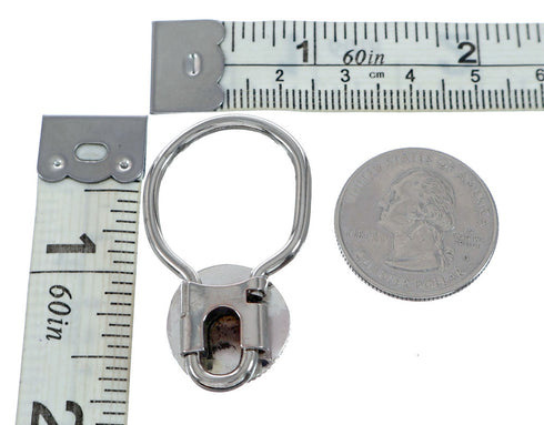 Native American Navajo Sterling Silver Onyx Key Chain NX11802