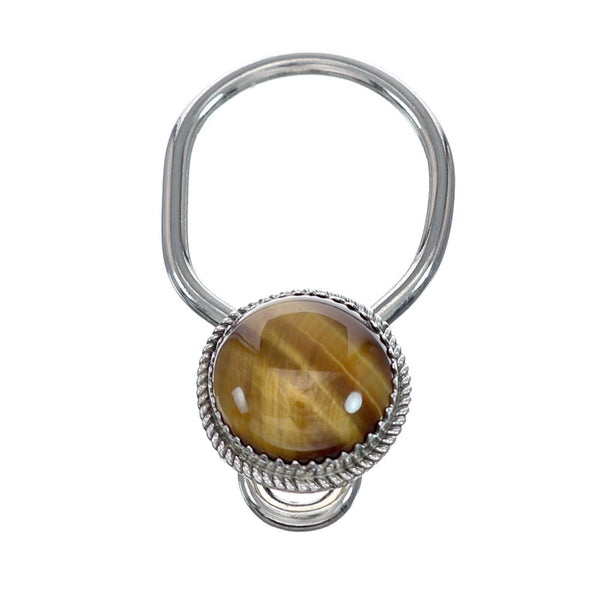 Authentic Navajo Sterling Silver Tiger Eye Key Chain NX11801