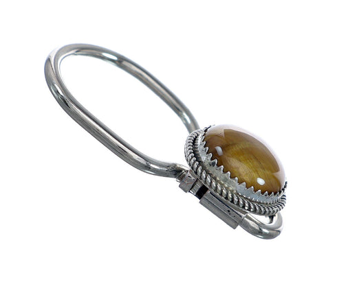 Authentic Navajo Sterling Silver Tiger Eye Key Chain NX11801