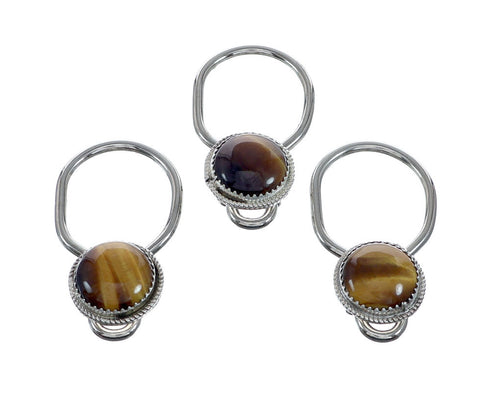 Authentic Navajo Sterling Silver Tiger Eye Key Chain NX11801