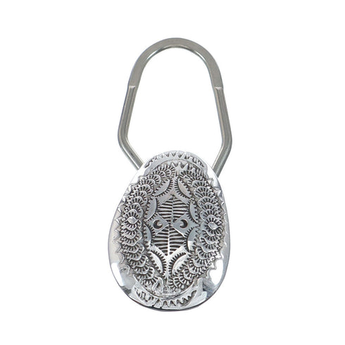 Authentic American Indian Sterling Silver Design Navajo Key Chain NX11803
