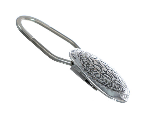 Authentic American Indian Sterling Silver Design Navajo Key Chain NX11803