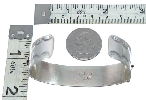 Turquoise Sterling Silver Zuni Effie Calavaza Snake Cuff Bracelet NX11799