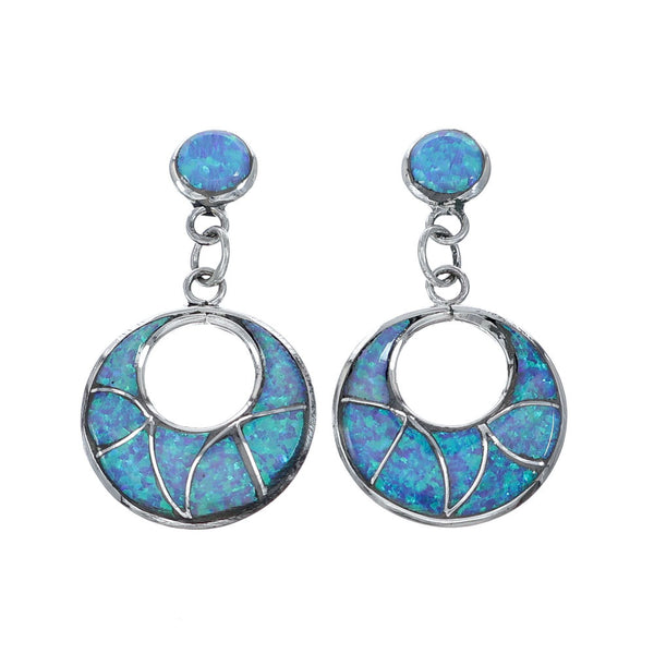 Zuni Opal Sterling Silver Post Dangle Earrings NN20695