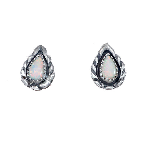 Genuine Sterling Silver Navajo Opal Stud Earrings NN20690