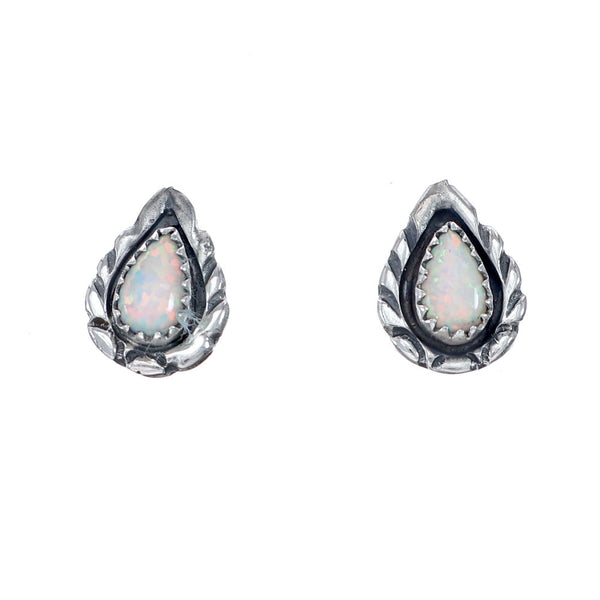 Genuine Sterling Silver Navajo Opal Stud Earrings NN20690