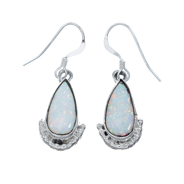 Genuine Sterling Silver Navajo Opal Hook Earrings NN20689
