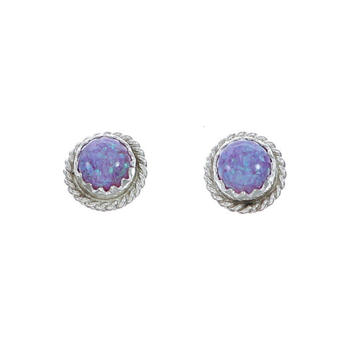 Sterling Silver Navajo Opal Post Earrings NN20693