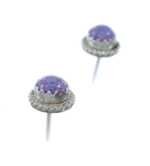 Sterling Silver Navajo Opal Post Earrings NN20693