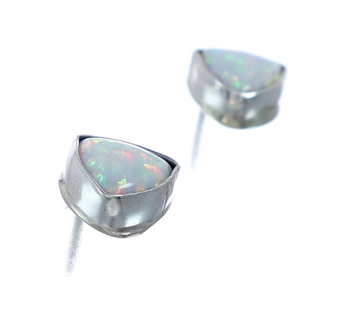 Genuine Sterling Silver Navajo Opal Stud Earrings NN20686