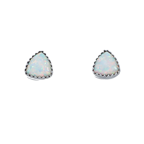 Genuine Sterling Silver Navajo Opal Stud Earrings NN20687