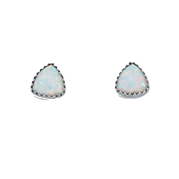 Genuine Sterling Silver Navajo Opal Stud Earrings NN20687