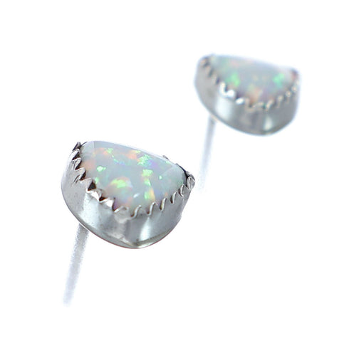 Genuine Sterling Silver Navajo Opal Stud Earrings NN20687