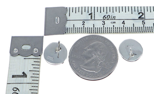 Native American Navajo Sterling Silver Opal Post Stud Earrings NN20683