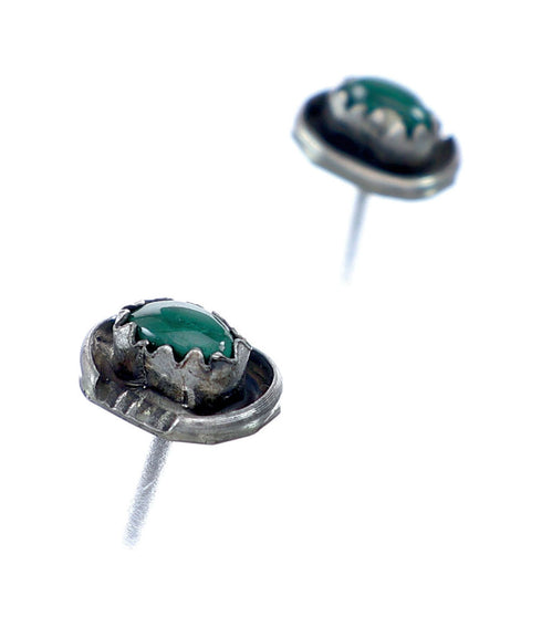 Native American Sterling Silver Malachite Post Earrings NN20692