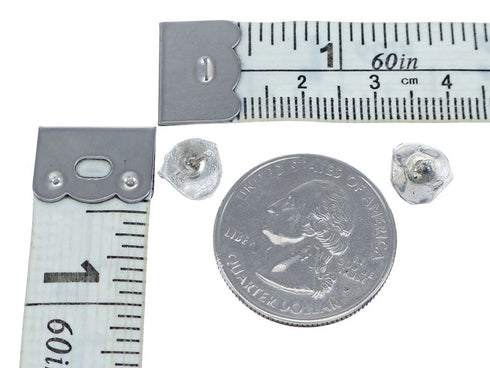 Sterling Silver And Malachite Navajo Leaf Post Earrings NN20684