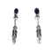 Onyx Sterling Silver Feather Navajo Post Dangle Earrings NN20682