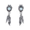 Feather Opal Sterling Silver Native American Hook Dangle Earrings NN20696
