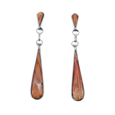 Native American Sterling Silver Oyster Shell Post Dangle Earrings NN20691