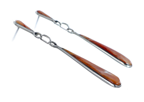 Native American Sterling Silver Oyster Shell Post Dangle Earrings NN20691