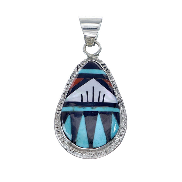 Native American Multicolor Genuine Sterling Silver Pendant NN20688